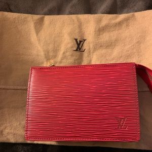 Authentic Louis Vuitton Red Epi Leather Wallet